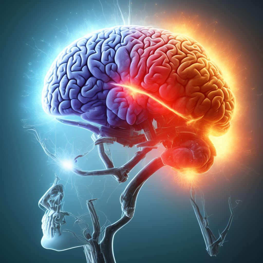 Primary blast injury of brain, not elsewhere classified with loss of consciousness of 31 minutes to 59 minutes, sequela digital illustration