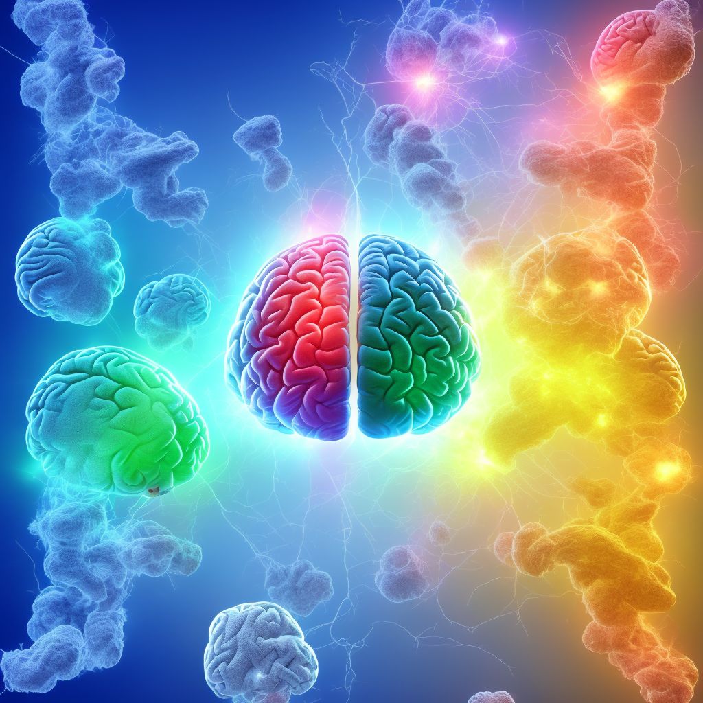 Primary blast injury of brain, not elsewhere classified with loss of consciousness of 1 hour to 5 hours 59 minutes, sequela digital illustration