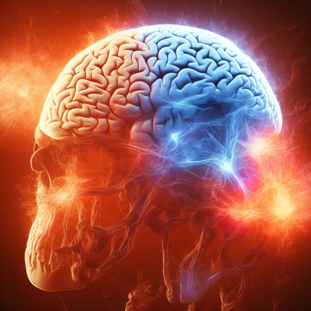 Primary blast injury of brain, not elsewhere classified with loss of consciousness of 6 hours to 24 hours, subsequent encounter digital illustration