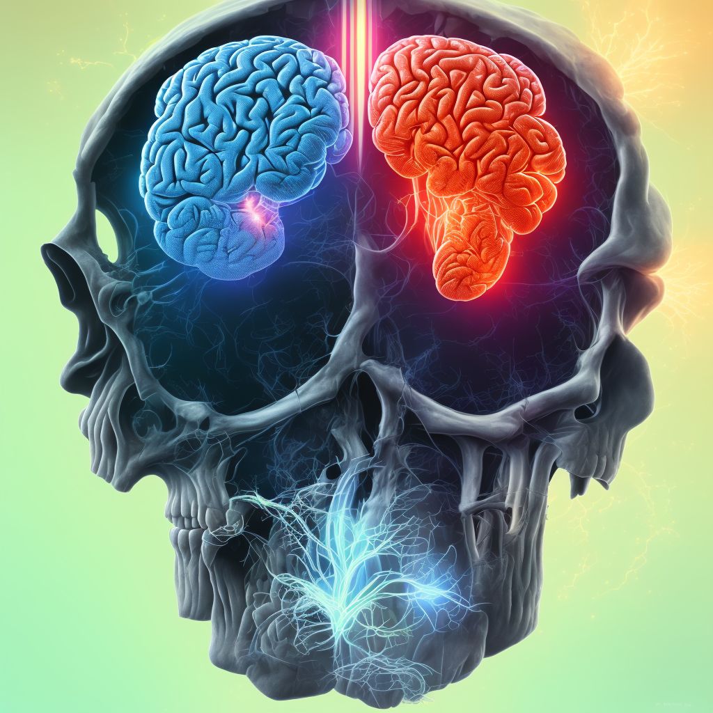 Primary blast injury of brain, not elsewhere classified with loss of consciousness of any duration with death due to other cause prior to regaining consciousness, initial encounter digital illustration