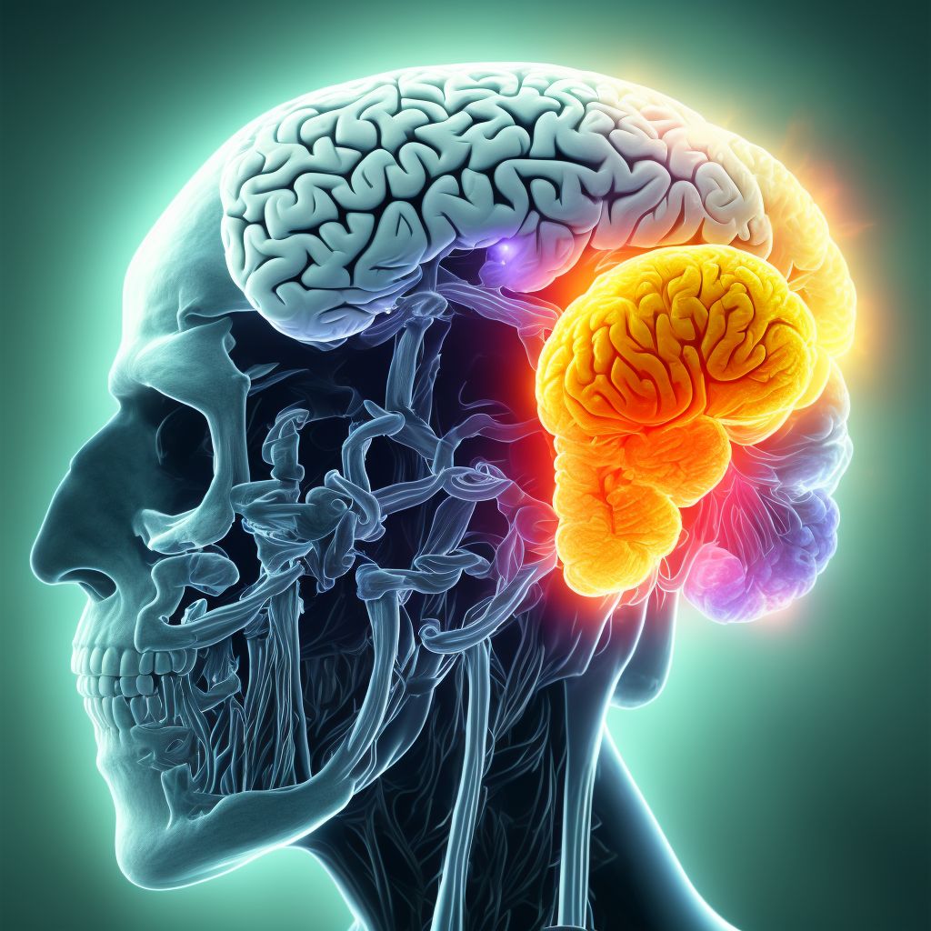 Unspecified intracranial injury with loss of consciousness of any duration with death due to brain injury prior to regaining consciousness, sequela digital illustration