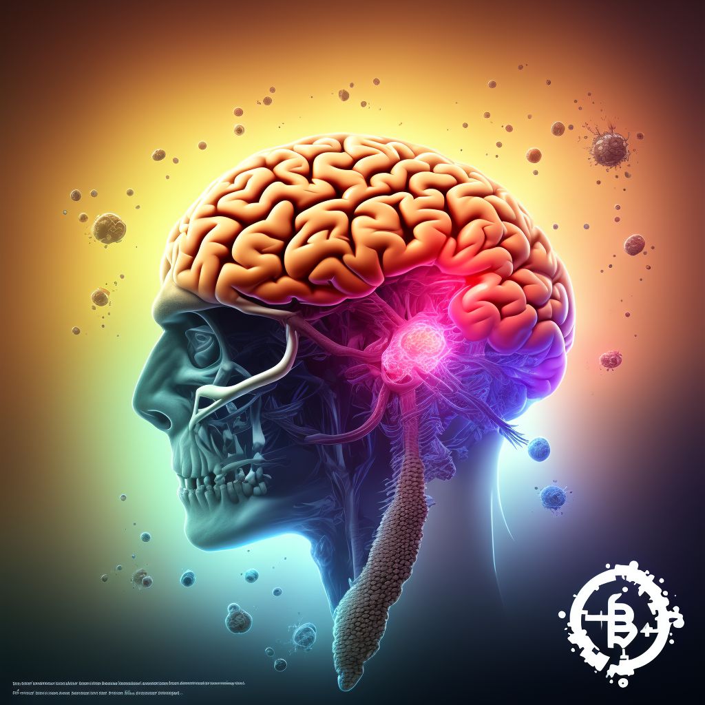 Traumatic brain compression without herniation, sequela digital illustration