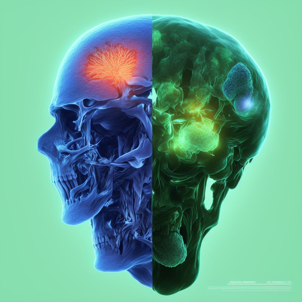 Crushing injury of other parts of head, subsequent encounter digital illustration