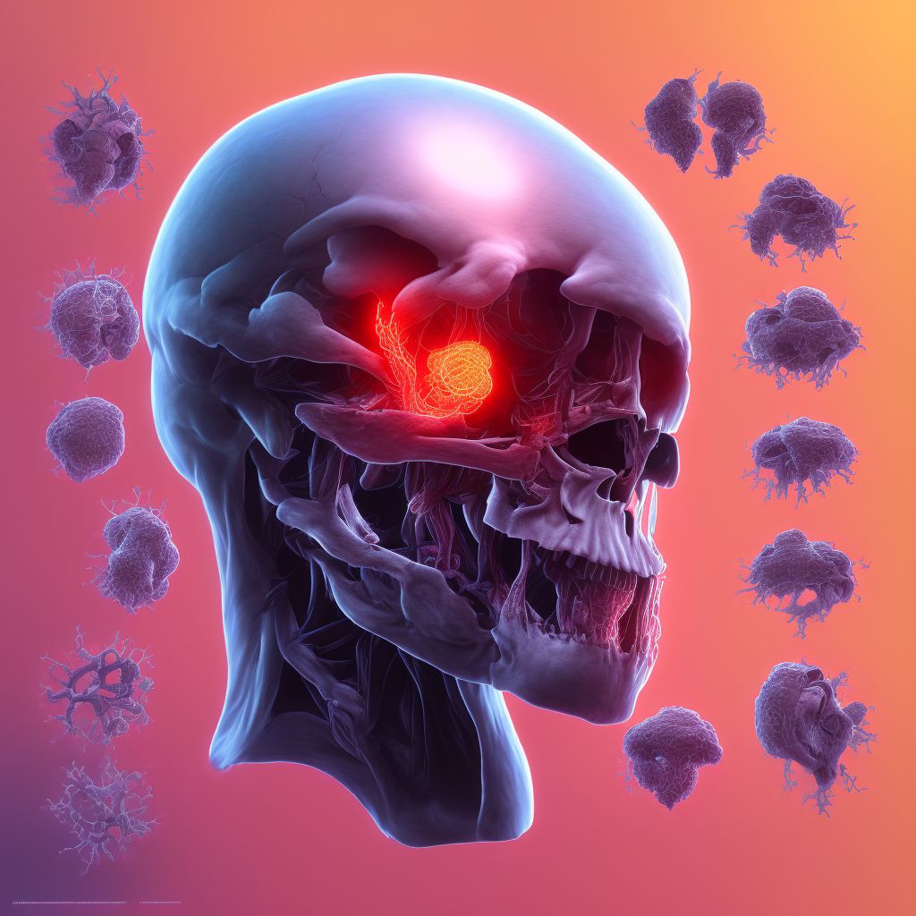 Traumatic amputation of other parts of head, initial encounter digital illustration