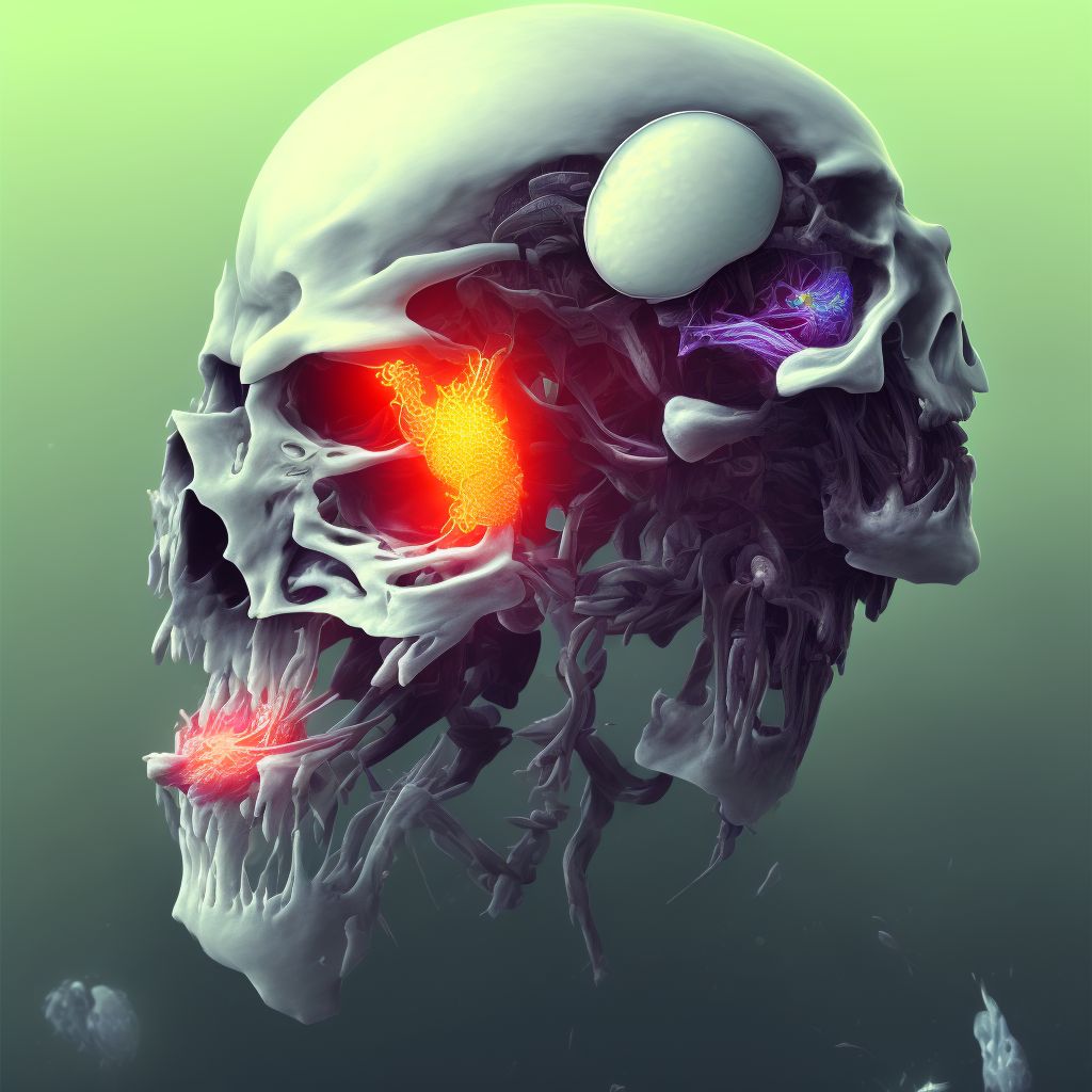 Traumatic amputation of other parts of head, subsequent encounter digital illustration