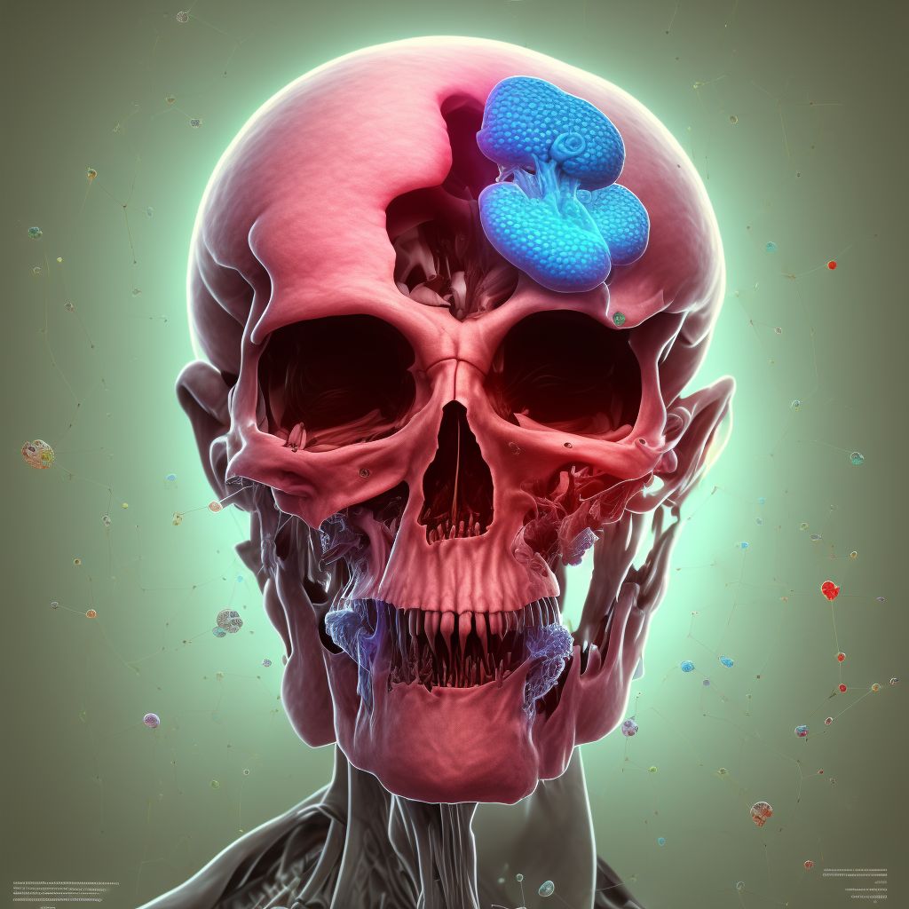 Traumatic amputation of other parts of head, sequela digital illustration