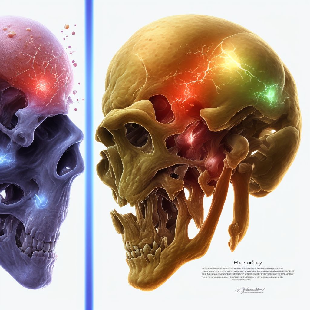 Other specified injury of muscle and tendon of head, sequela digital illustration