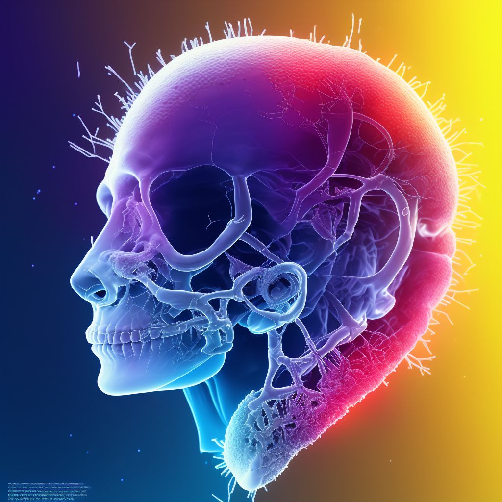 Traumatic rupture of unspecified ear drum, sequela digital illustration