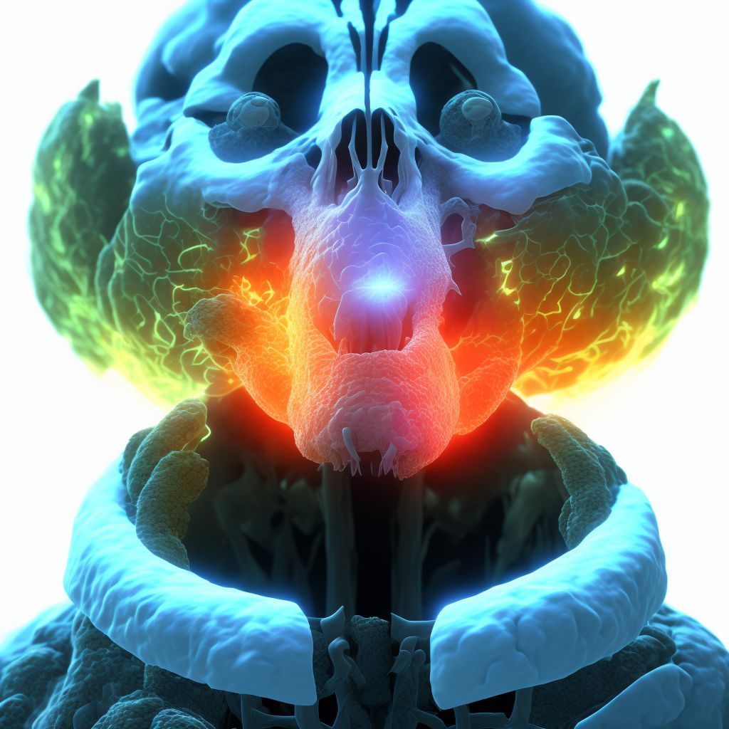 Blister (nonthermal) of throat, initial encounter digital illustration