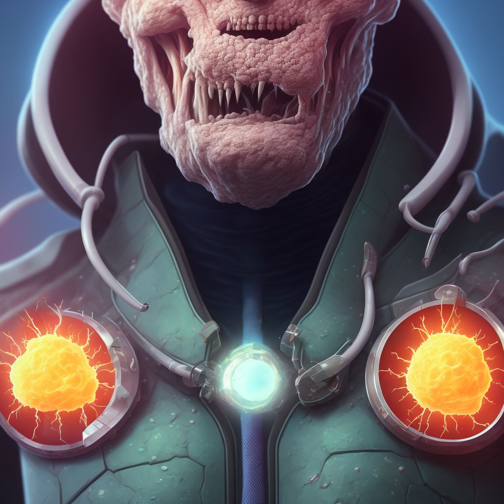 Blister (nonthermal) of throat, subsequent encounter digital illustration