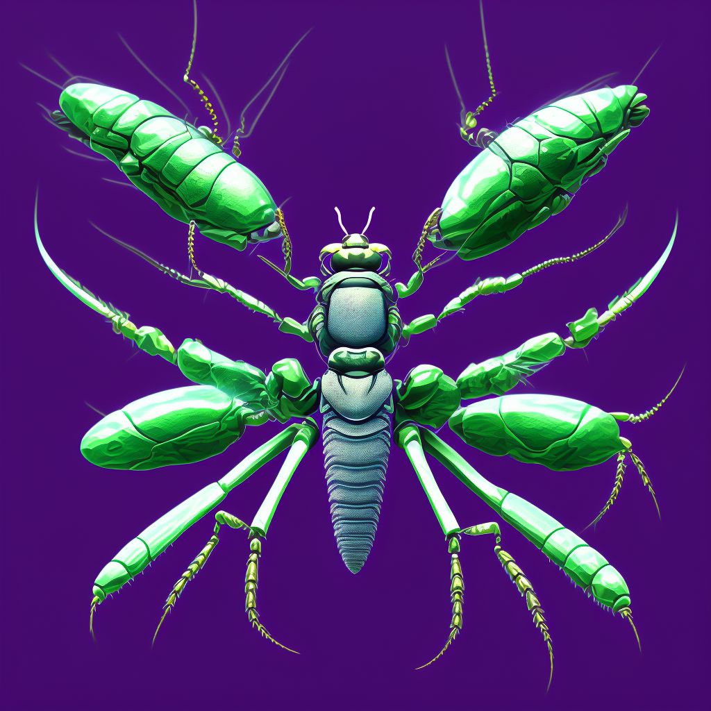 Insect bite of other specified part of neck, initial encounter digital illustration