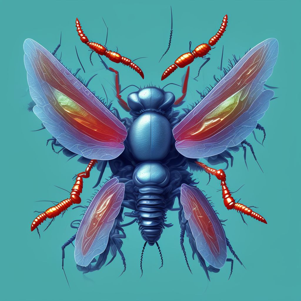 Insect bite of other specified part of neck, sequela digital illustration