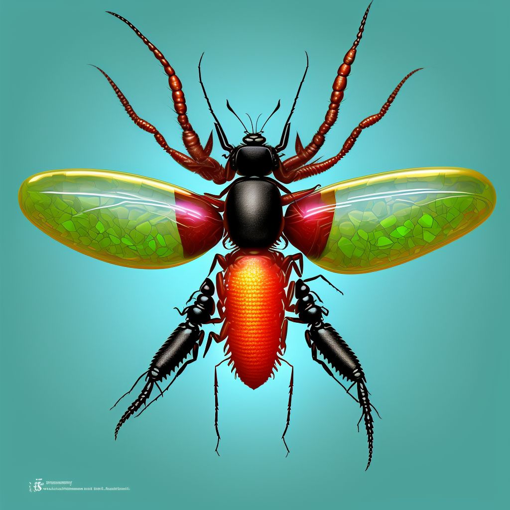 Insect bite of unspecified part of neck, sequela digital illustration