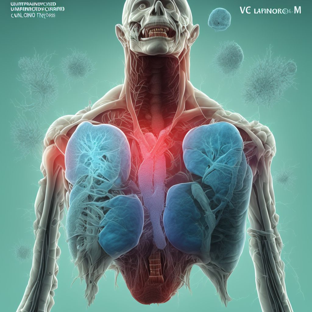 Unspecified open wound of larynx, initial encounter digital illustration