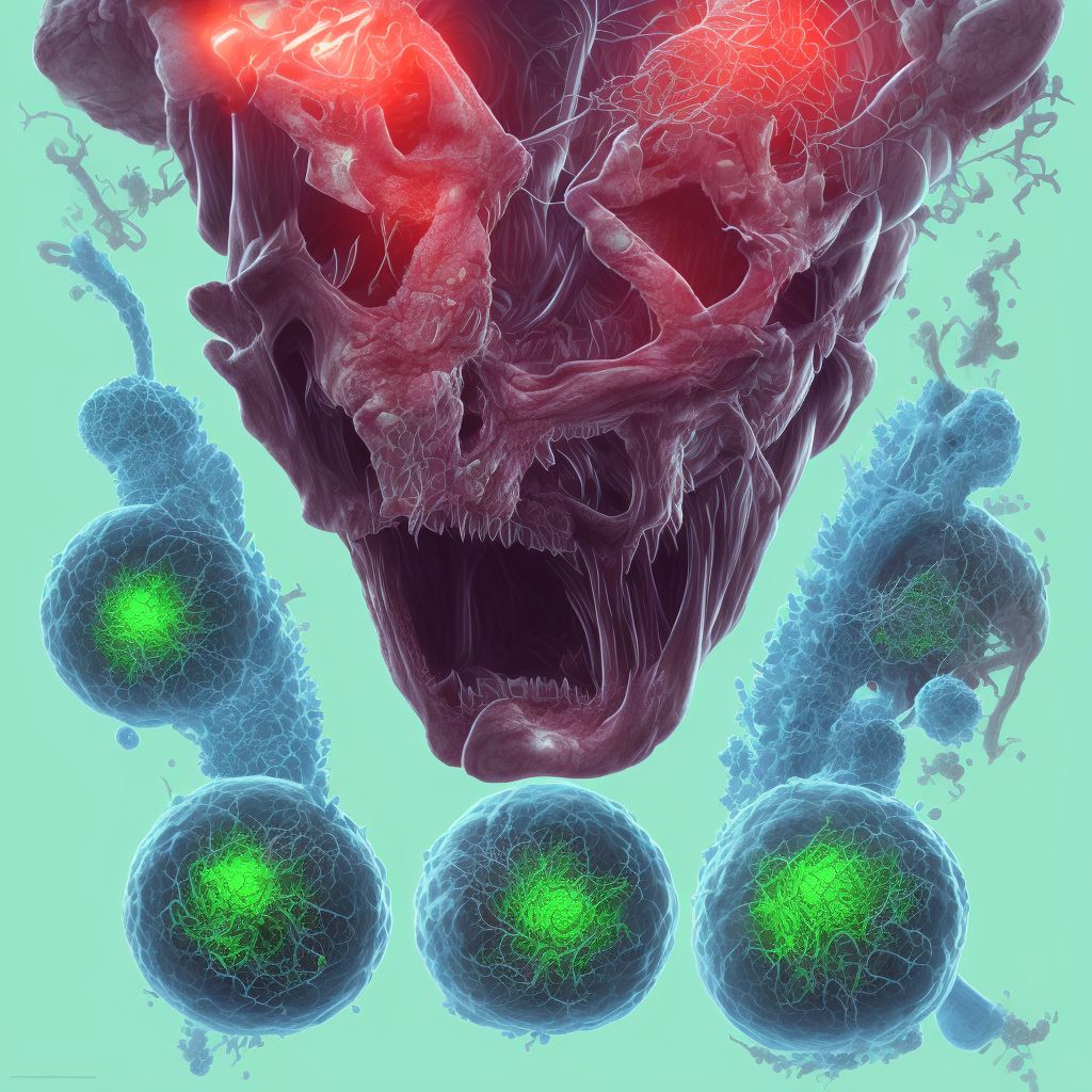 Laceration without foreign body of thyroid gland, subsequent encounter digital illustration