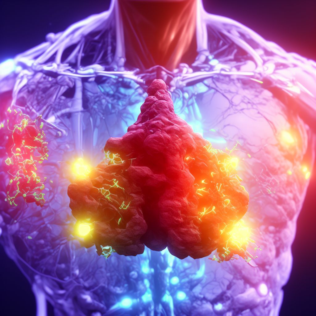 Open bite of thyroid gland, subsequent encounter digital illustration