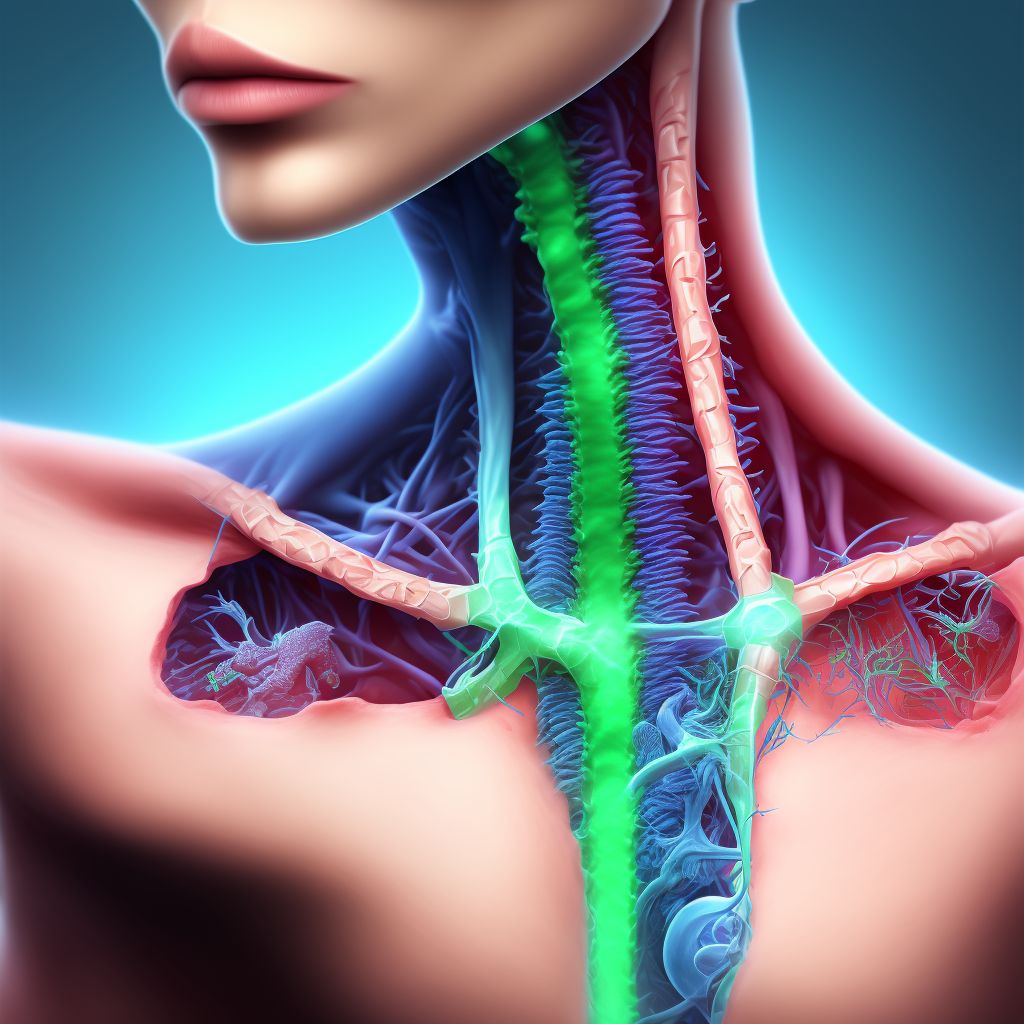 Laceration without foreign body of pharynx and cervical esophagus, sequela digital illustration