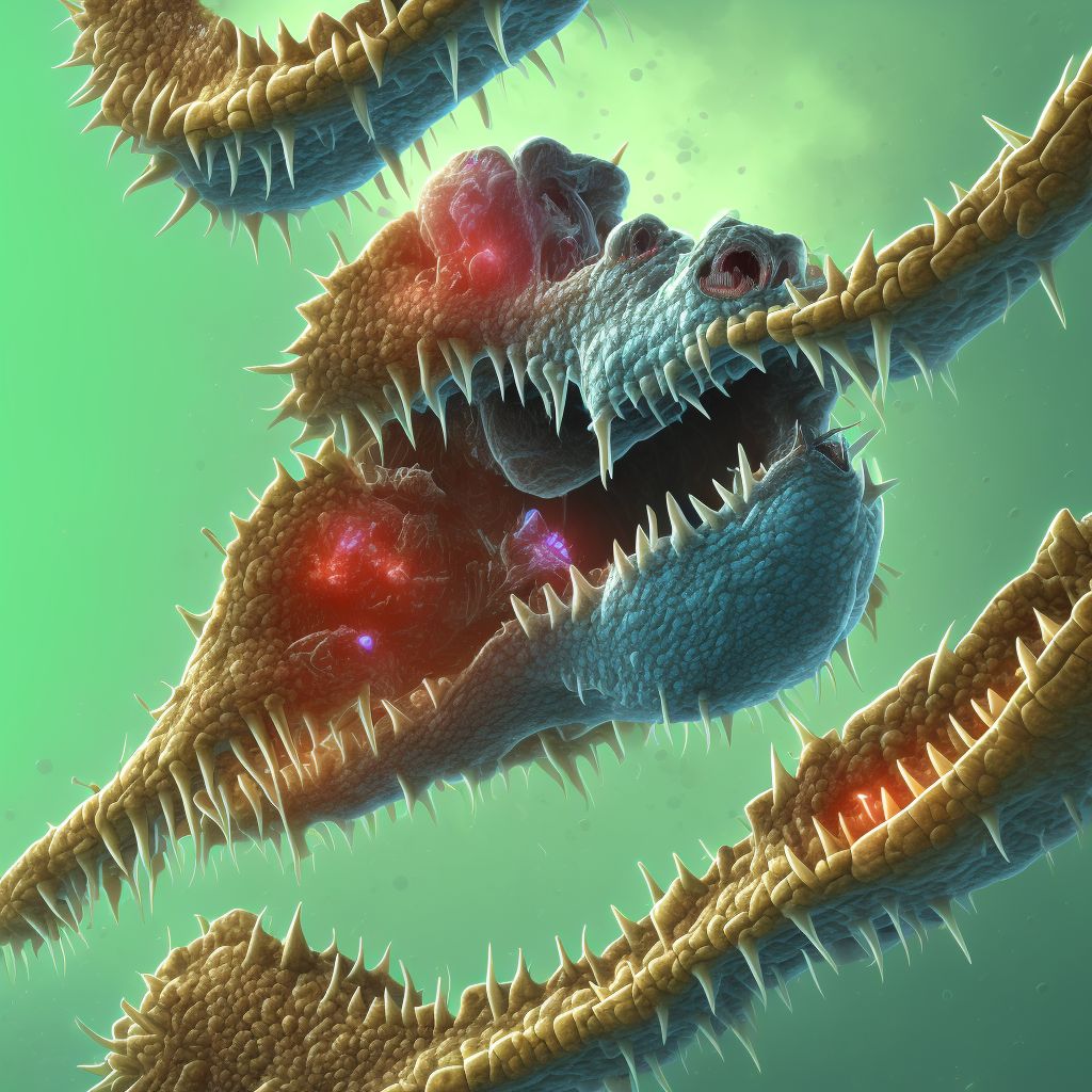 Open bite of pharynx and cervical esophagus, initial encounter digital illustration