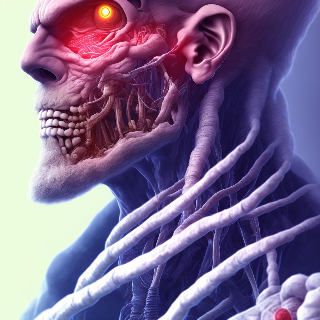 Puncture wound without foreign body of unspecified part of neck, sequela digital illustration