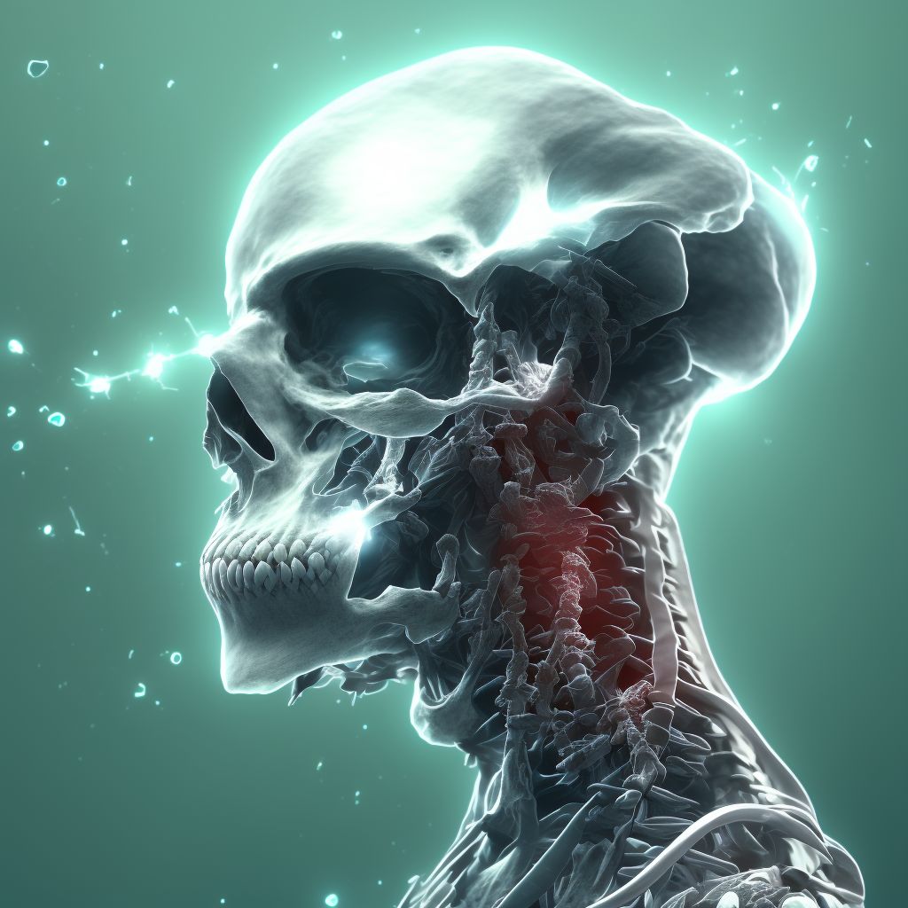 Unspecified displaced fracture of first cervical vertebra, sequela digital illustration