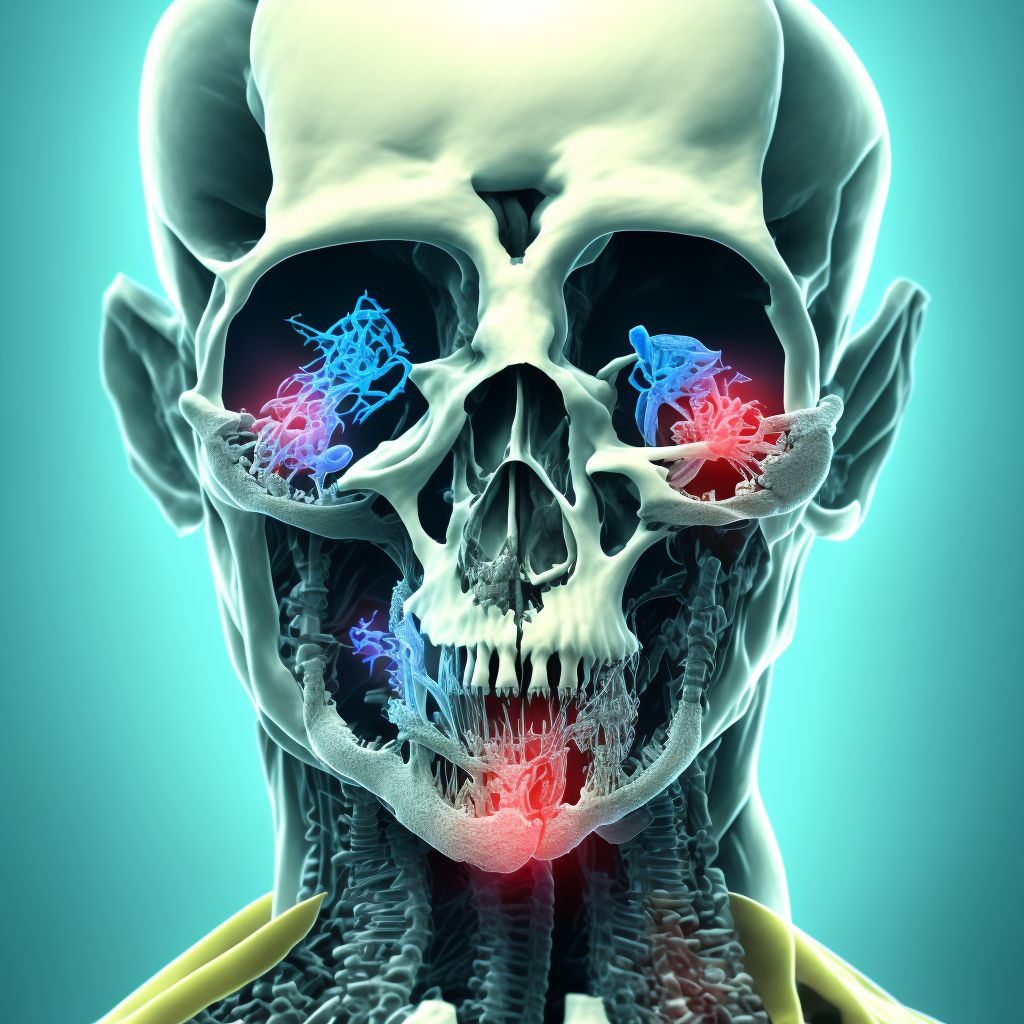 Unspecified nondisplaced fracture of first cervical vertebra, sequela digital illustration