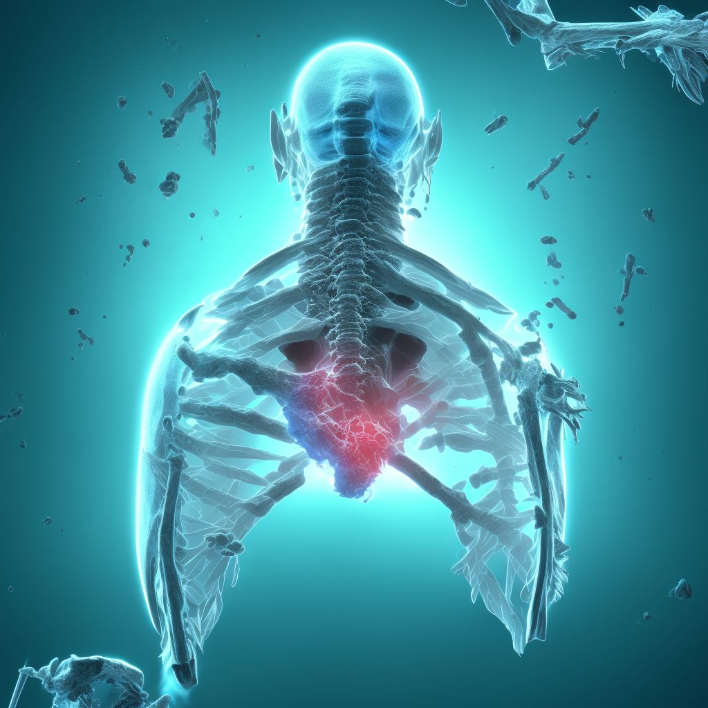 Nondisplaced lateral mass fracture of first cervical vertebra, initial encounter for open fracture digital illustration