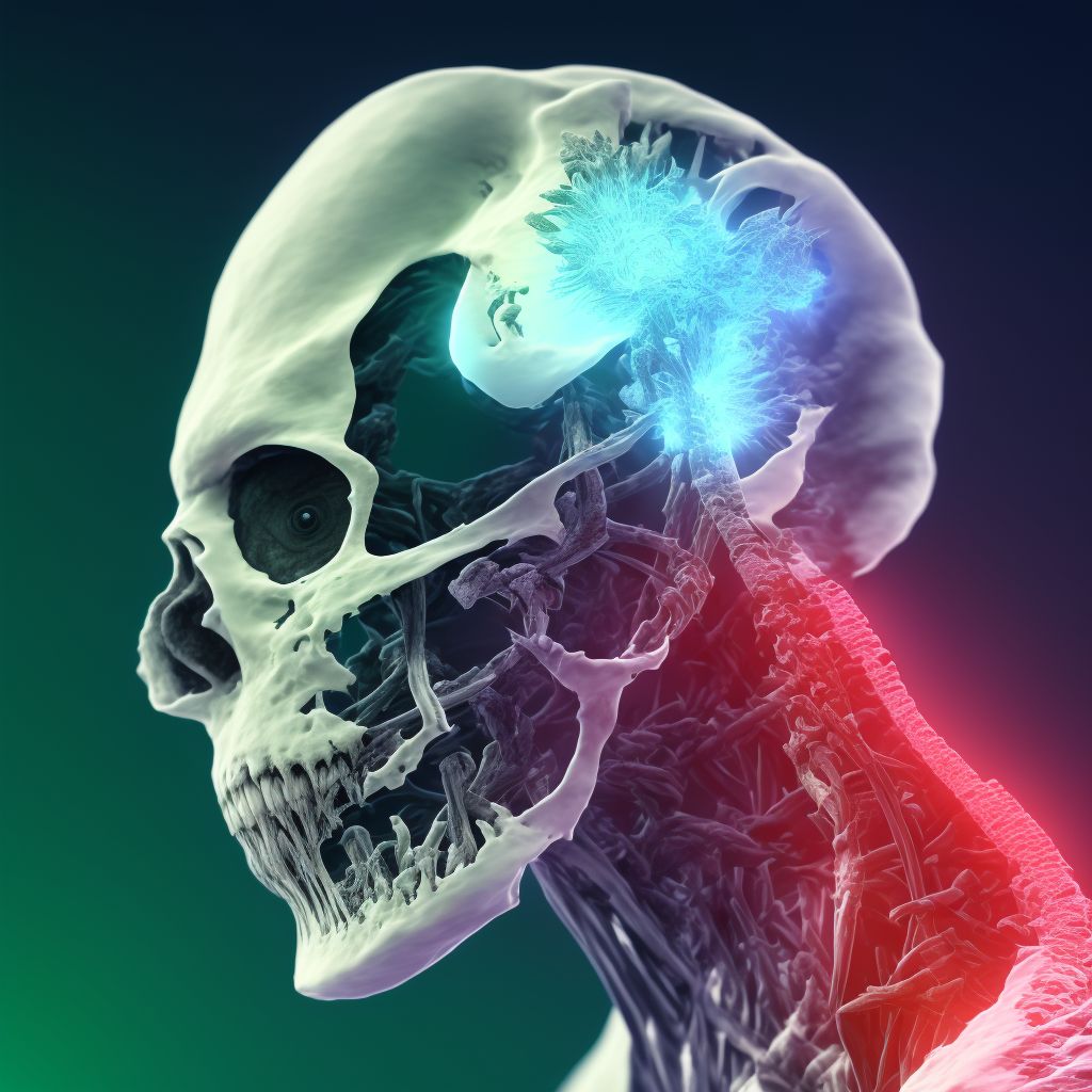 Other nondisplaced fracture of first cervical vertebra, initial encounter for open fracture digital illustration