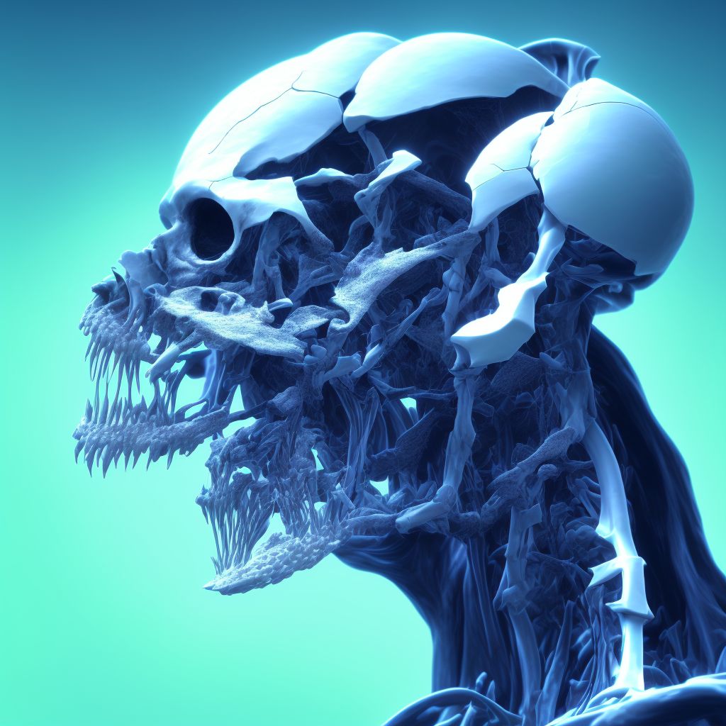 Unspecified nondisplaced fracture of second cervical vertebra, initial encounter for open fracture digital illustration