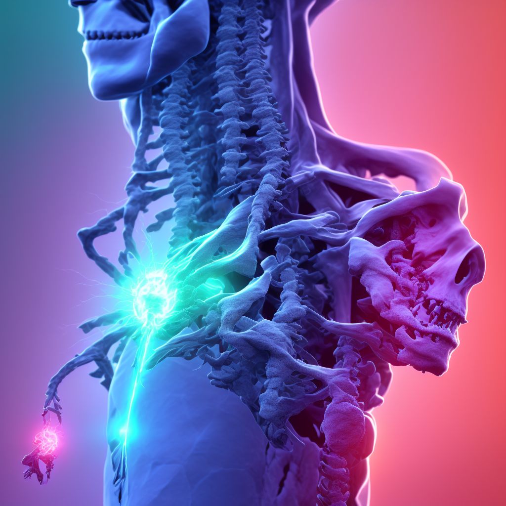 Unspecified nondisplaced fracture of second cervical vertebra, subsequent encounter for fracture with routine healing digital illustration