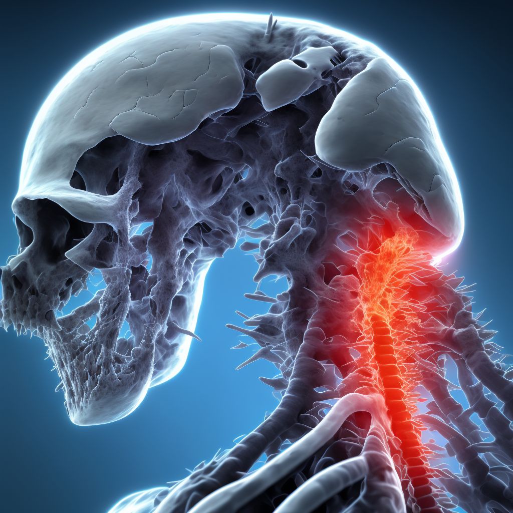 Unspecified traumatic displaced spondylolisthesis of second cervical vertebra, sequela digital illustration