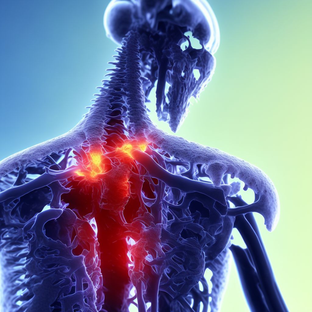 Unspecified traumatic nondisplaced spondylolisthesis of second cervical vertebra, subsequent encounter for fracture with routine healing digital illustration