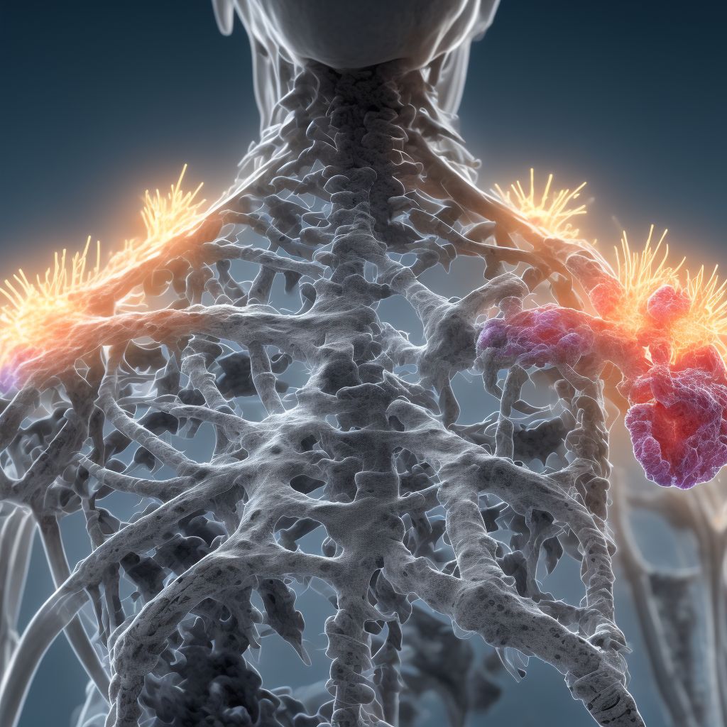 Unspecified traumatic nondisplaced spondylolisthesis of second cervical vertebra, subsequent encounter for fracture with delayed healing digital illustration