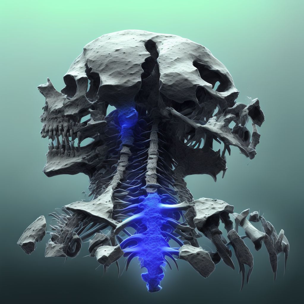 Other traumatic nondisplaced spondylolisthesis of second cervical vertebra, initial encounter for closed fracture digital illustration