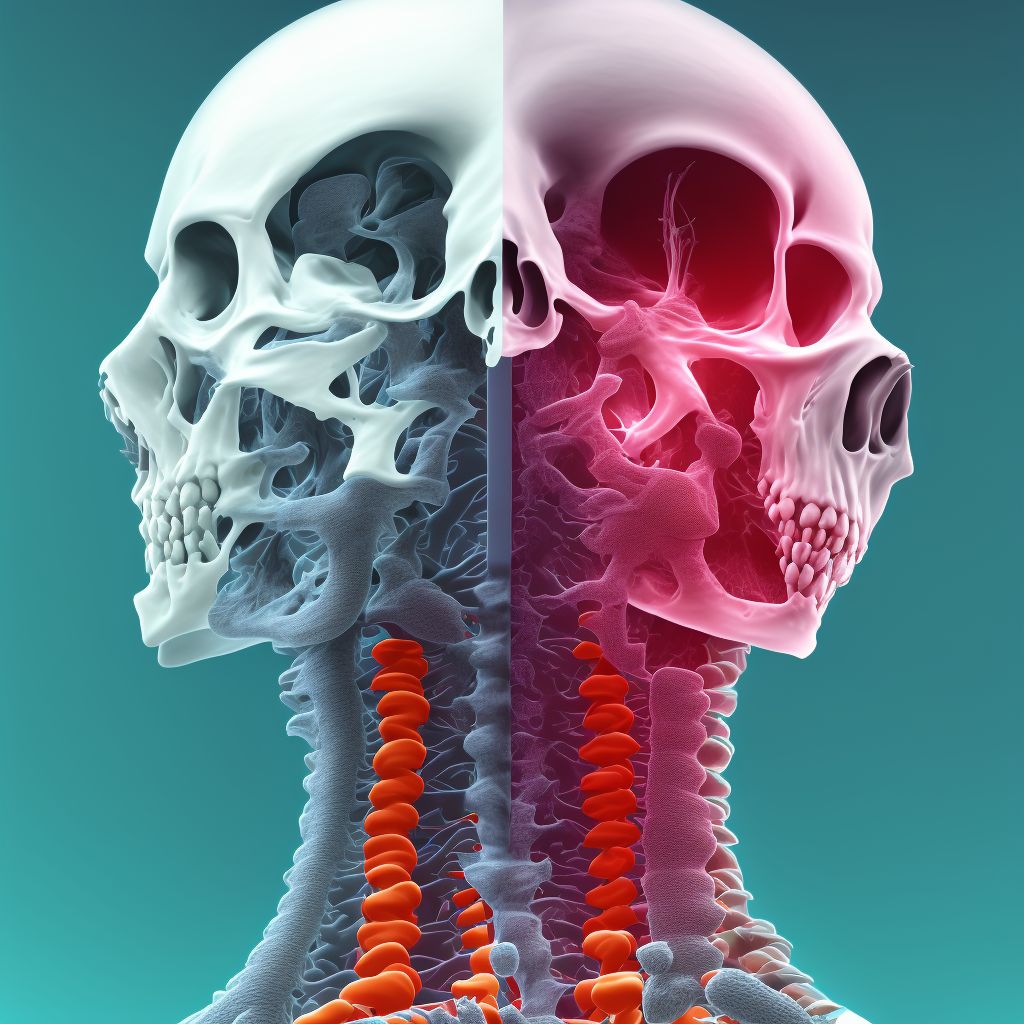 Other traumatic nondisplaced spondylolisthesis of second cervical vertebra, sequela digital illustration