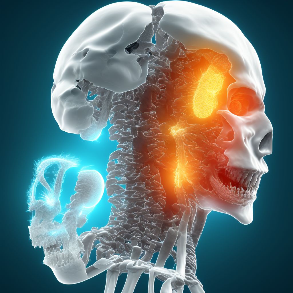 Other nondisplaced fracture of second cervical vertebra, initial encounter for closed fracture digital illustration