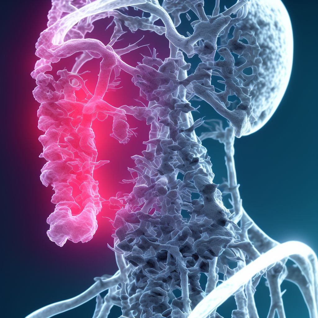 Unspecified displaced fracture of third cervical vertebra, subsequent encounter for fracture with nonunion digital illustration