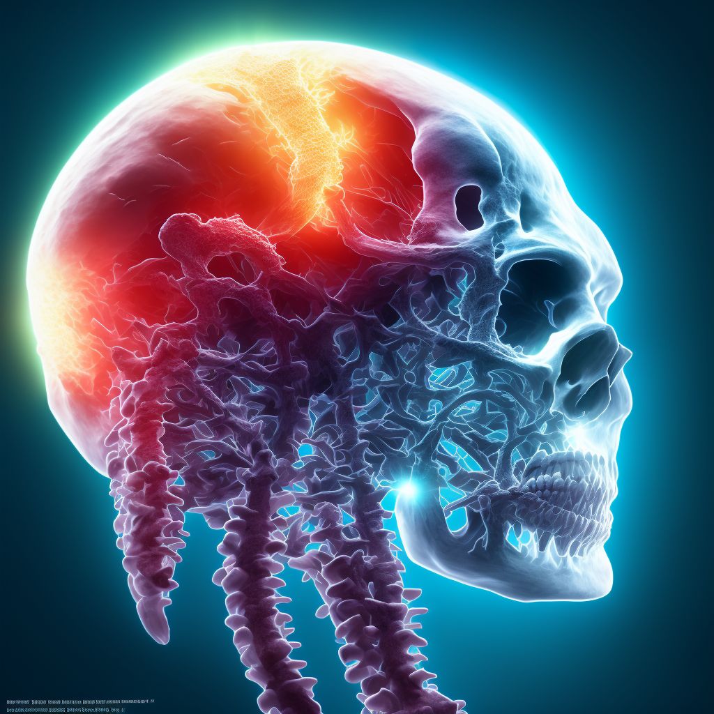 Unspecified nondisplaced fracture of third cervical vertebra, initial encounter for open fracture digital illustration