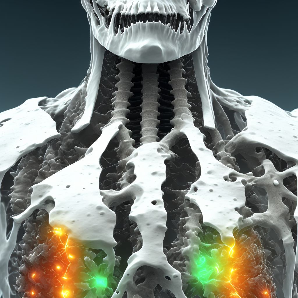 Unspecified traumatic displaced spondylolisthesis of third cervical vertebra, initial encounter for closed fracture digital illustration