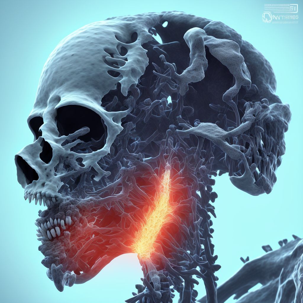 Unspecified traumatic nondisplaced spondylolisthesis of third cervical vertebra, initial encounter for closed fracture digital illustration