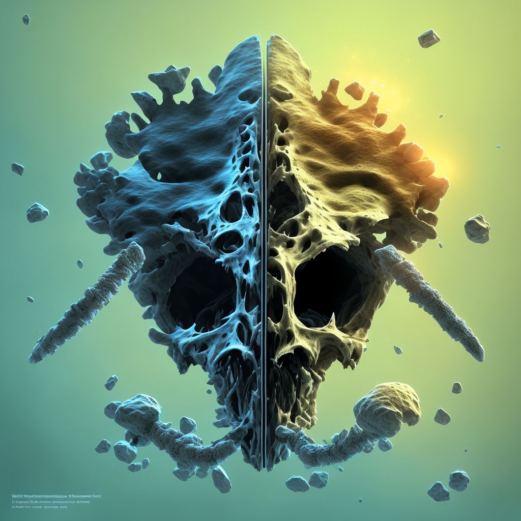 Type III traumatic spondylolisthesis of third cervical vertebra, subsequent encounter for fracture with delayed healing digital illustration