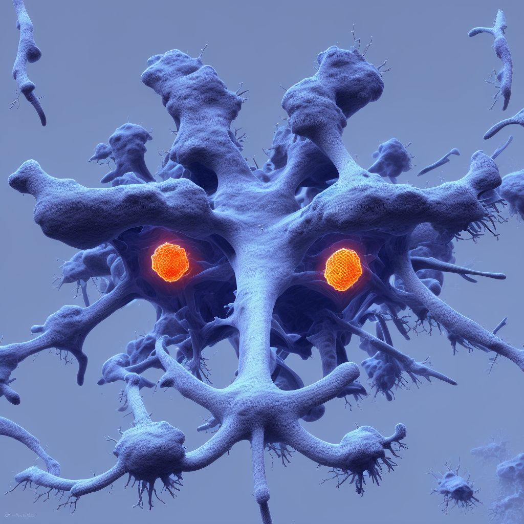 Type III traumatic spondylolisthesis of third cervical vertebra, sequela digital illustration