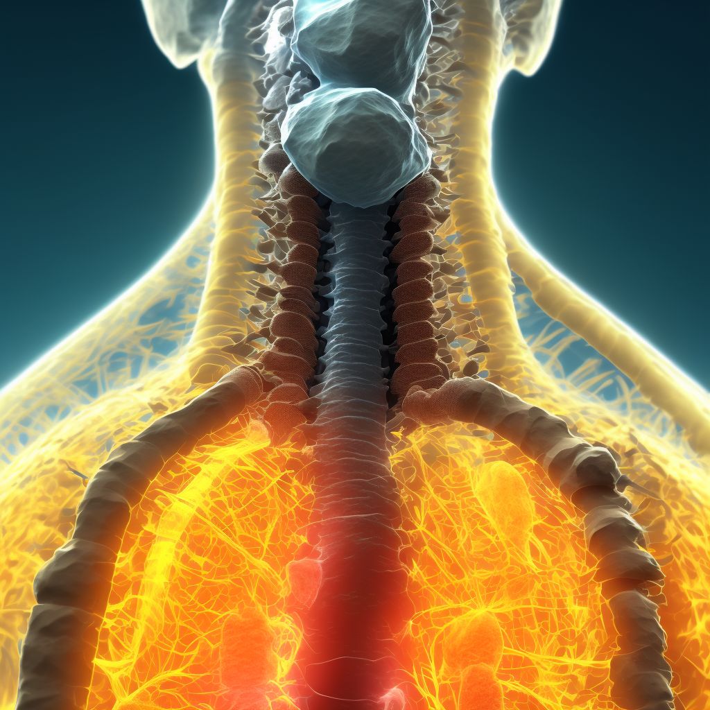 Other traumatic nondisplaced spondylolisthesis of third cervical vertebra, subsequent encounter for fracture with delayed healing digital illustration