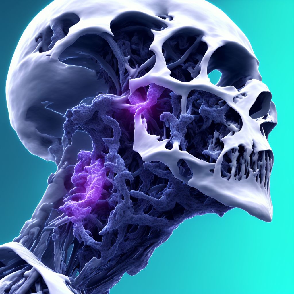 Unspecified nondisplaced fracture of fourth cervical vertebra, subsequent encounter for fracture with routine healing digital illustration