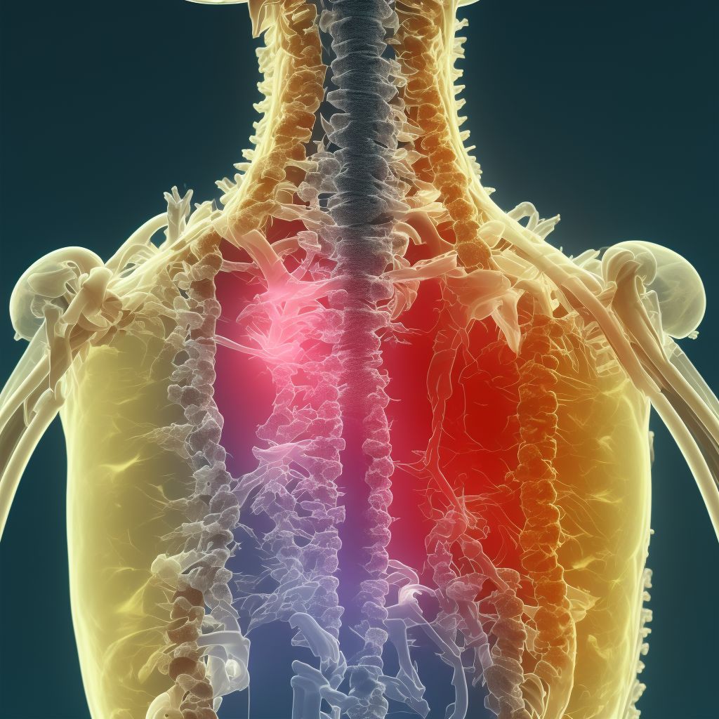 Unspecified nondisplaced fracture of fourth cervical vertebra, subsequent encounter for fracture with nonunion digital illustration