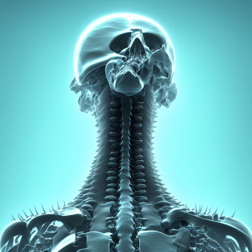 Unspecified traumatic displaced spondylolisthesis of fourth cervical vertebra, initial encounter for closed fracture digital illustration