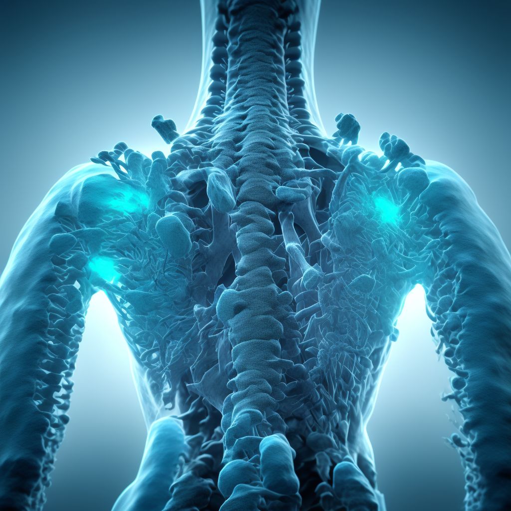 Unspecified traumatic displaced spondylolisthesis of fourth cervical vertebra, initial encounter for open fracture digital illustration