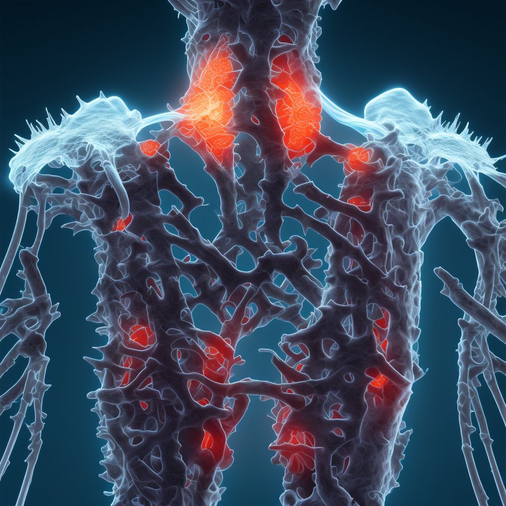 Unspecified traumatic nondisplaced spondylolisthesis of fourth cervical vertebra, initial encounter for open fracture digital illustration