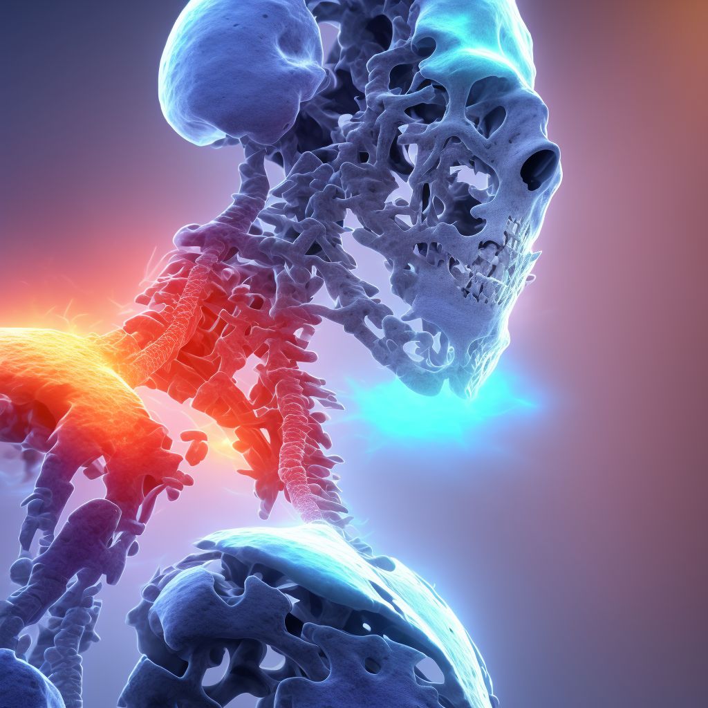 Unspecified traumatic nondisplaced spondylolisthesis of fourth cervical vertebra, subsequent encounter for fracture with routine healing digital illustration