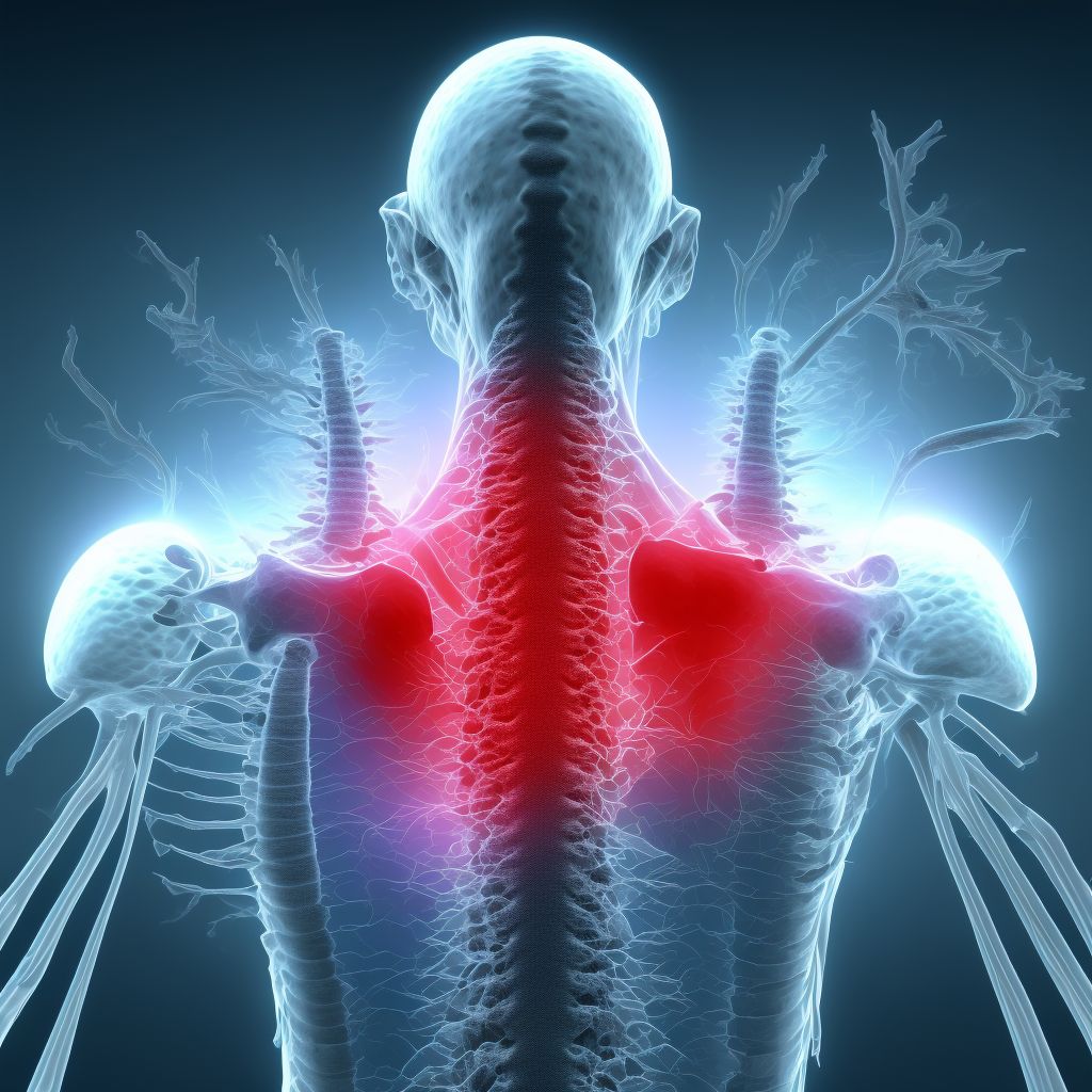 Unspecified traumatic nondisplaced spondylolisthesis of fourth cervical vertebra, sequela digital illustration