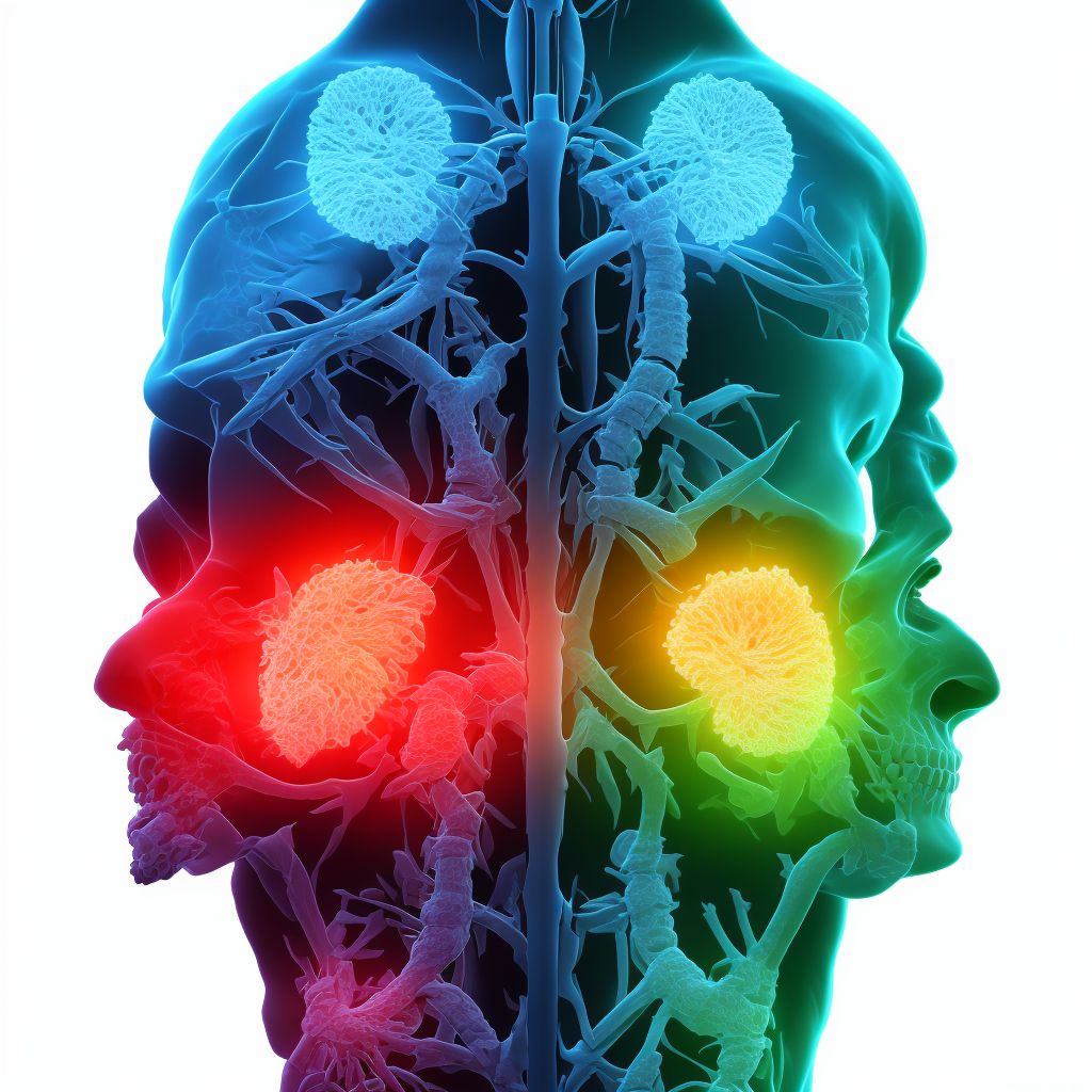 Type III traumatic spondylolisthesis of fourth cervical vertebra, initial encounter for closed fracture digital illustration